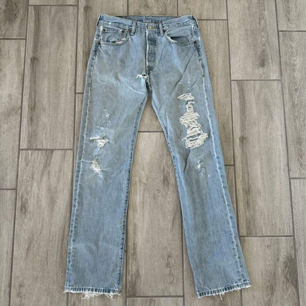 Vintage Levis Jeans Mens 35x24 Blue 501 Button Fly Denim Pants Western Skate USA